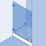 Type 2: Douchewand, vast paneel en deur